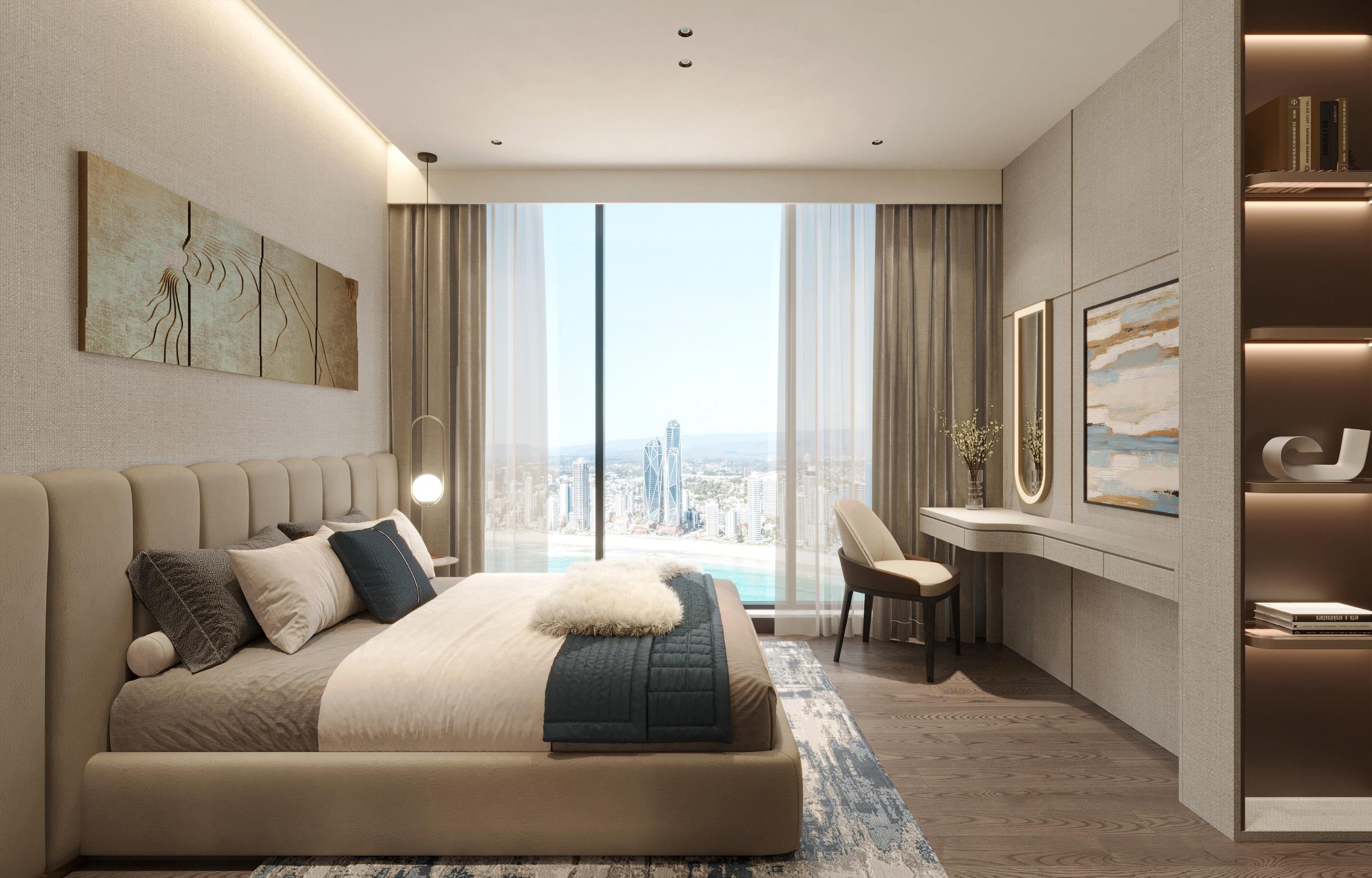 Nội thất căn 2 phòng ngủ của dự án SkyM Hạ Long bất động sản biển sinh lời