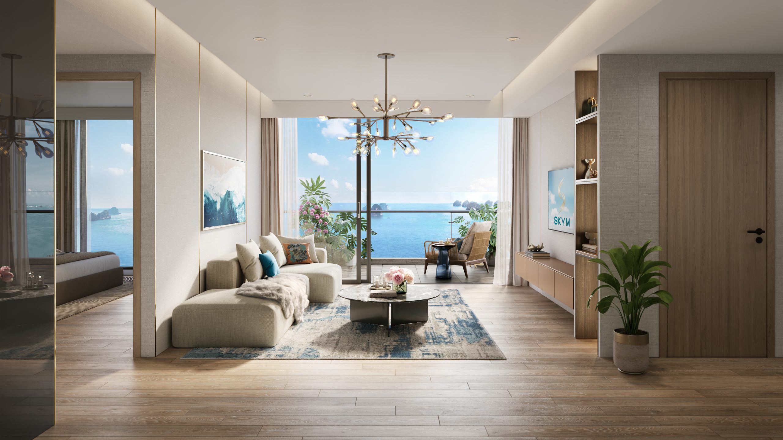 Nội thất căn 2 phòng ngủ của dự án SkyM Hạ Long bất động sản biển sinh lời