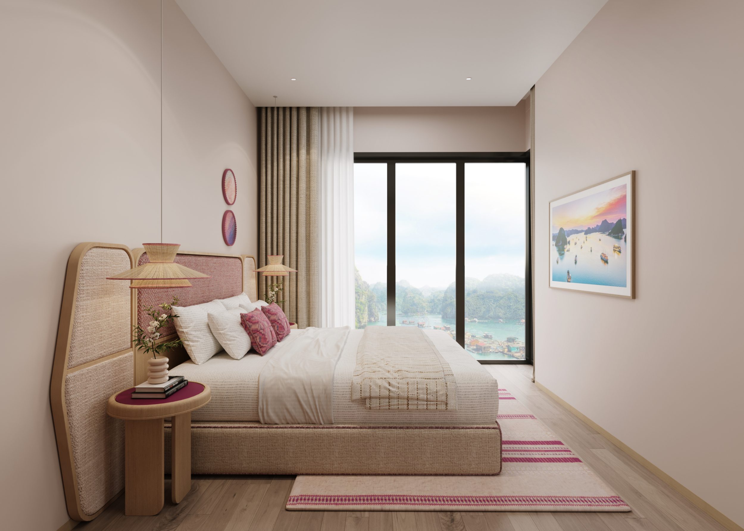 Nội thất căn 2 phòng ngủ của Sun Centro Town bất động sản biển sinh lời