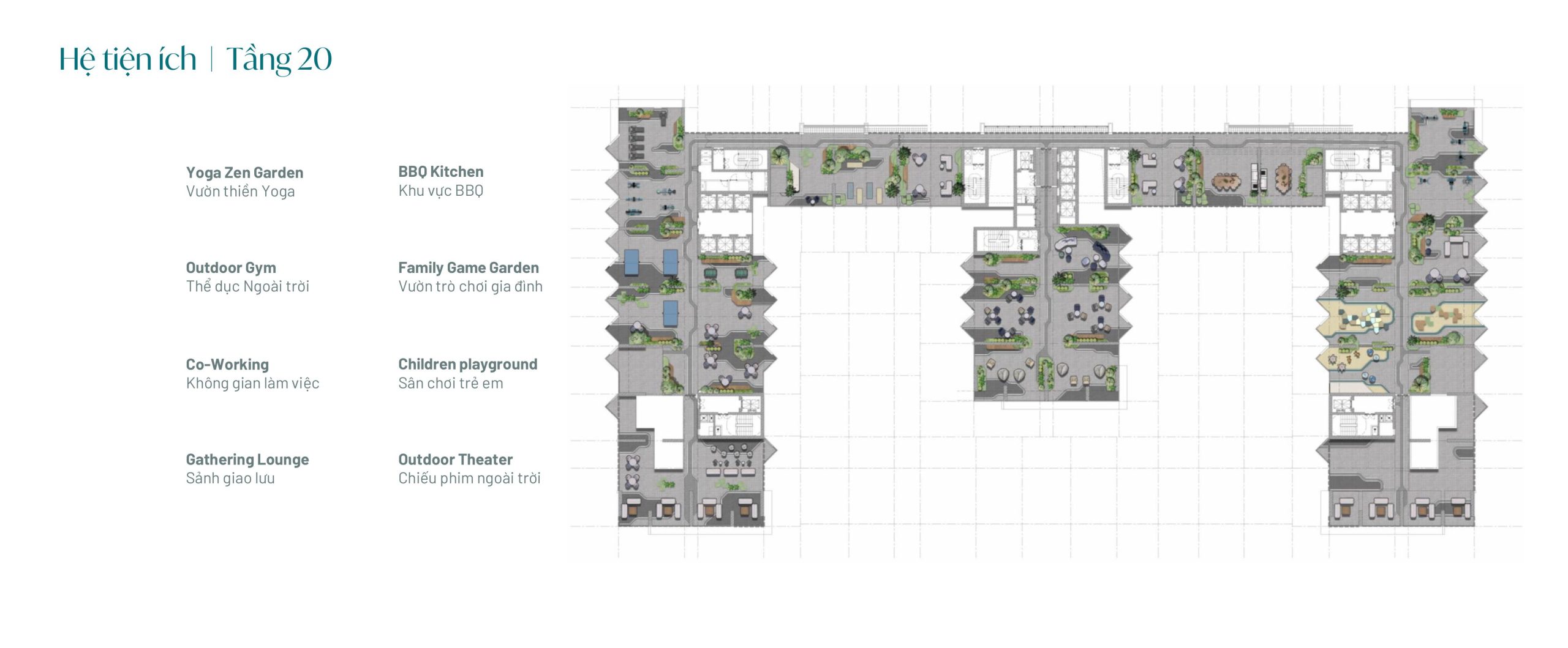 mặt bằng hệ tiện ích tầng 20 dự án SkyM Hạ Long