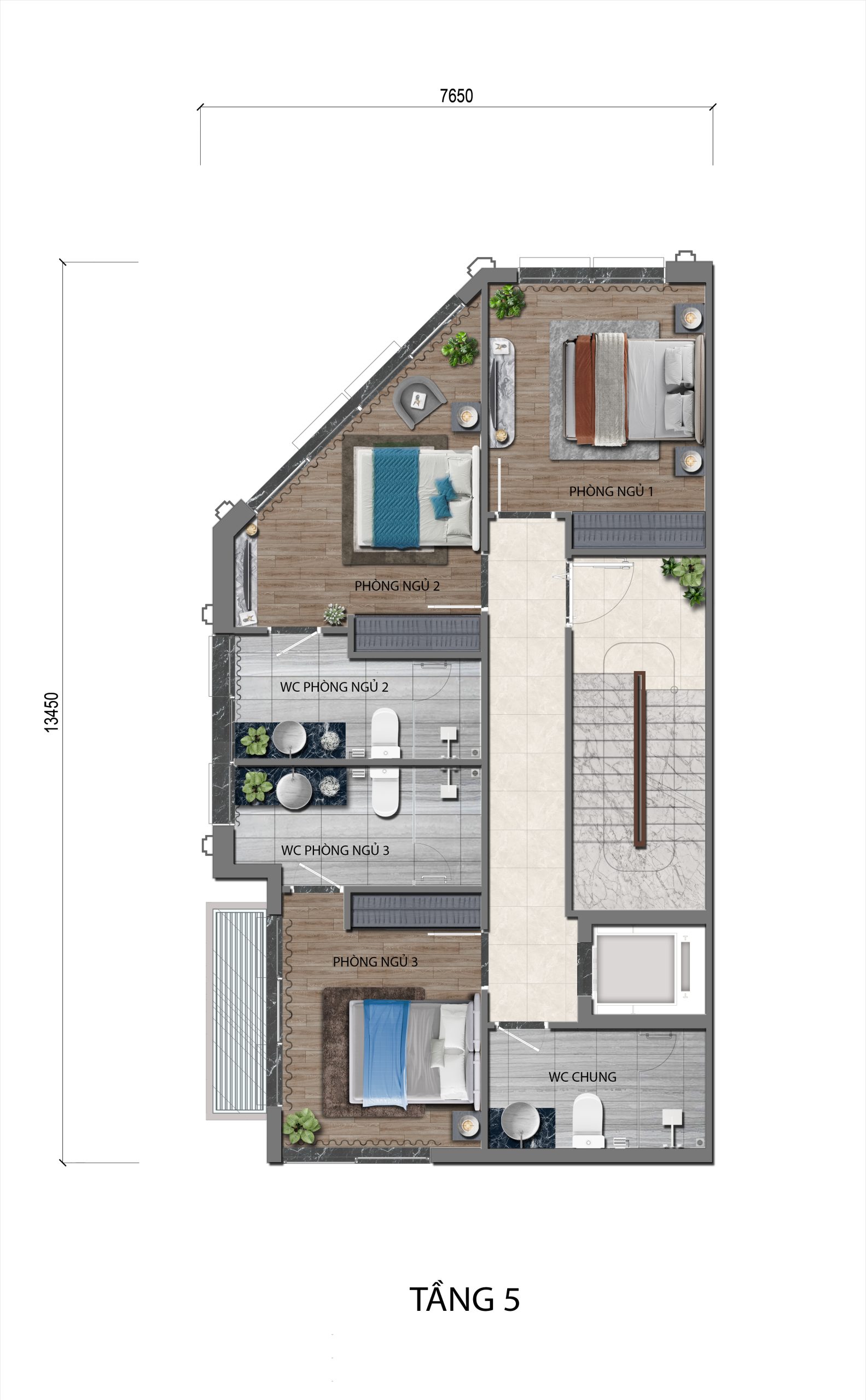 Layout thiết kế mặt bằng tầng 5 dự án bất động sản Sora Bay Hạ Long